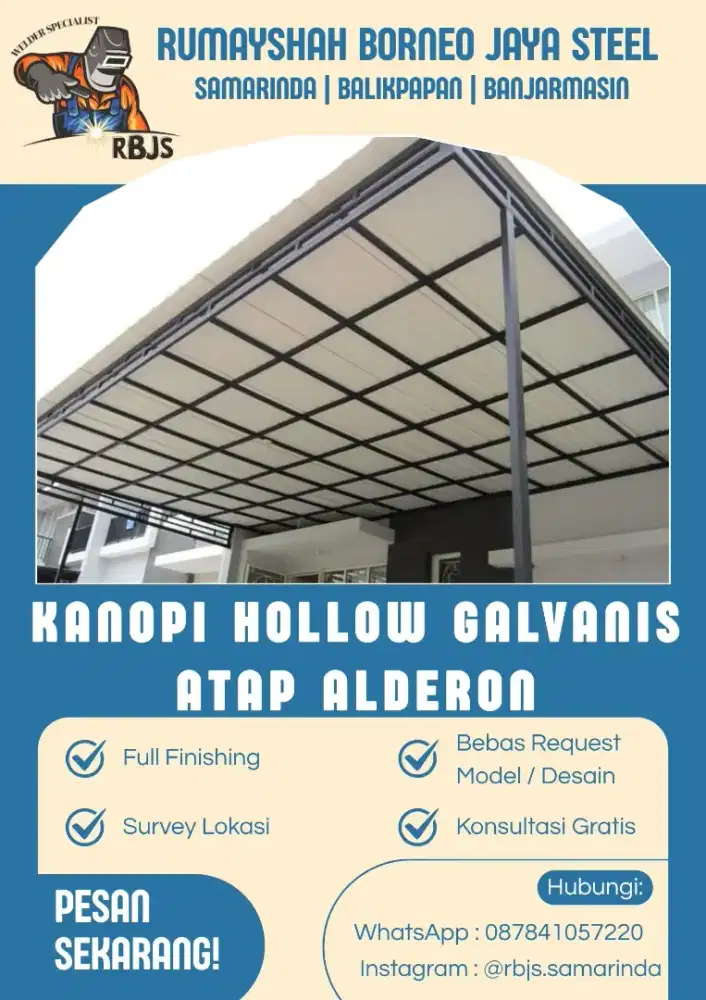 KANOPI HOLLOW GALVANIS ATAP ALDERON | CUSTOM