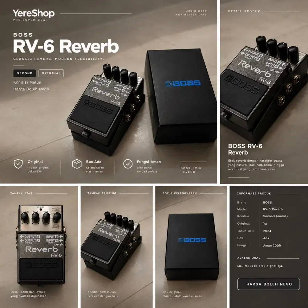 BOSS RV-6 Reverb Original Second Mulus + Box | Bisa Nego