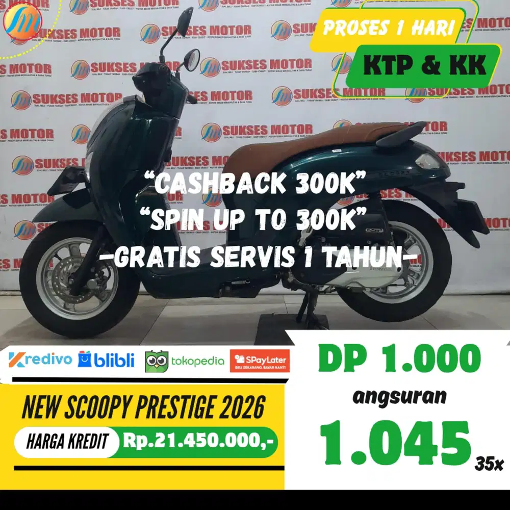 DP 1JUTA HONDA NEW SCOOPY PRESTIGE 2026 SEKEN ANGSURAN TERJANGKAU