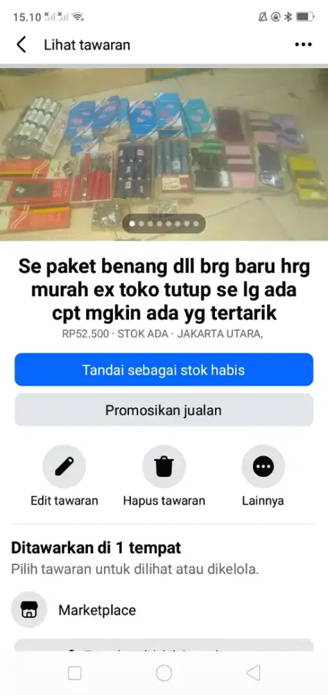 Se paket benang dll brg baru hrg murah se lg ada cpt mgkin tertarik