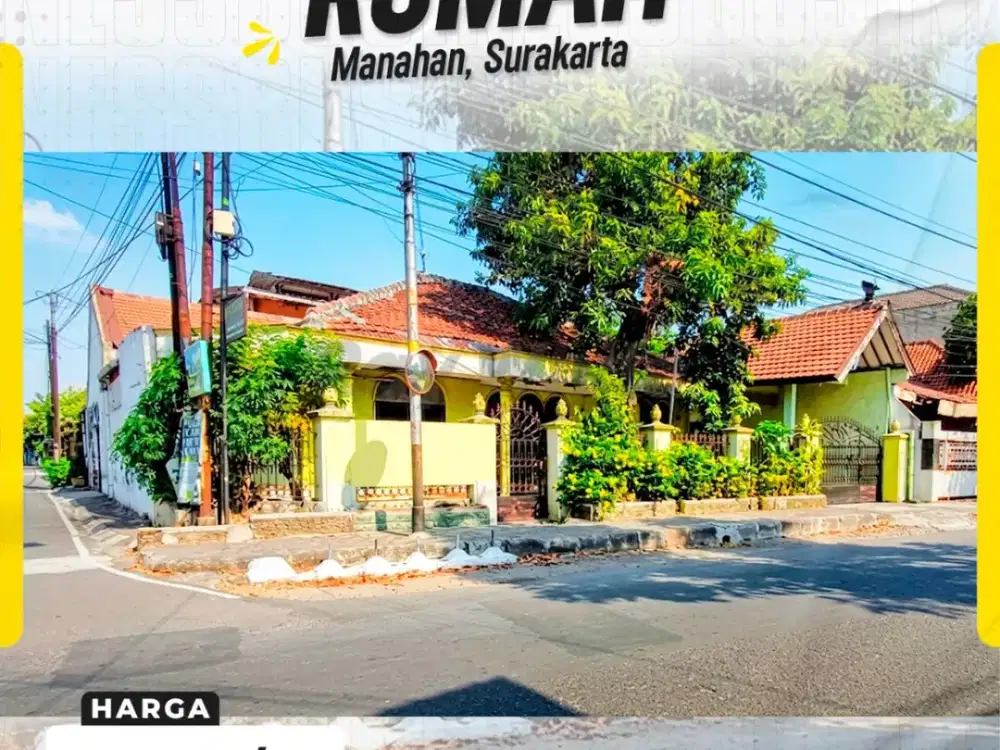 Dijual Rumah Hook Lokasi Premium di Jl Mh Thamrin Manahan, STRATEGIS!!