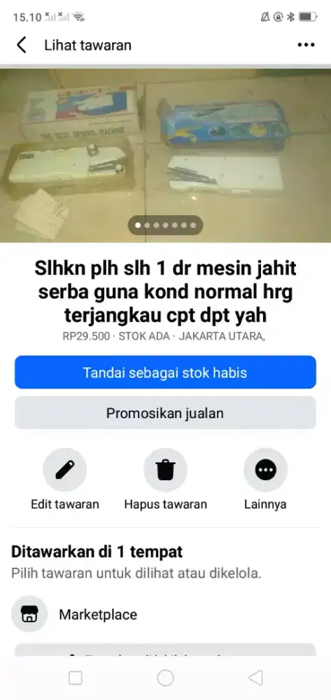 Slhkn plh slh 1 dr mesin jahit mini serba guna kond normal hrg murah
