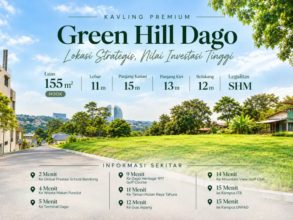 Tanah Hook dengan Akses Nyaman di Dago