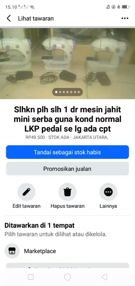 Slhkn plh slh 1 dr mesin jahit mini serba guna kond normal LKP pedal