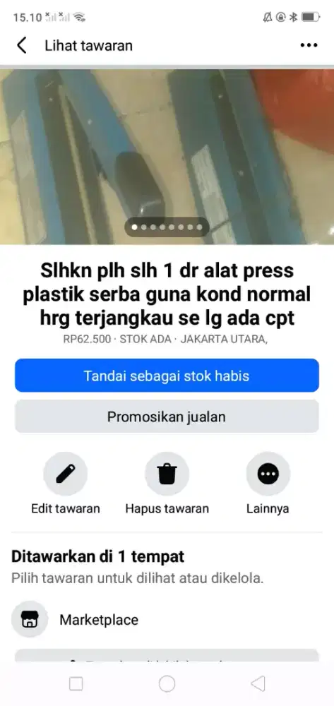 Slhkn plh slh 1 dr mesin press plastik serba guna kond normal murah2