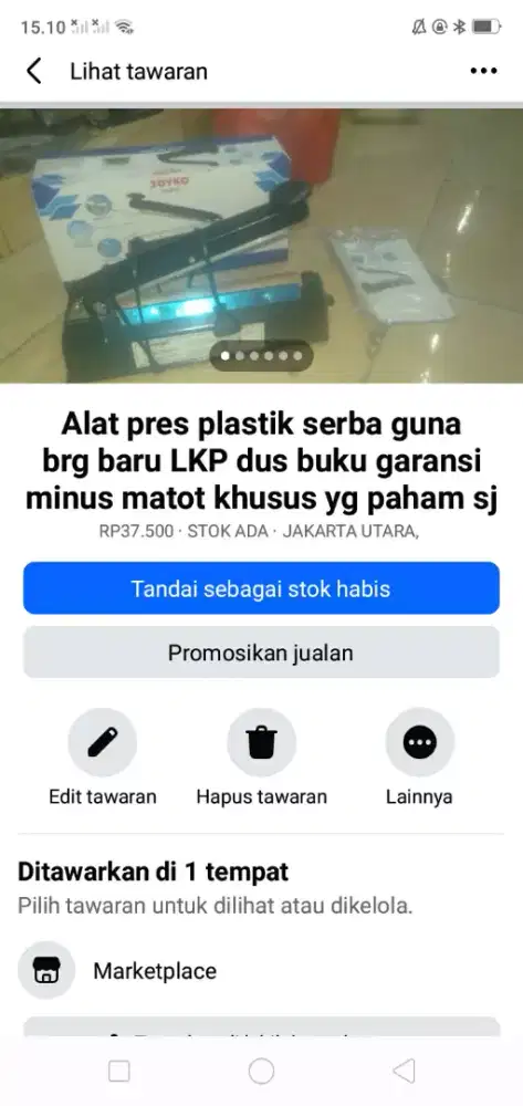 Mesin press plastik berkualitas brg baru hrg murah LKP garansi matot