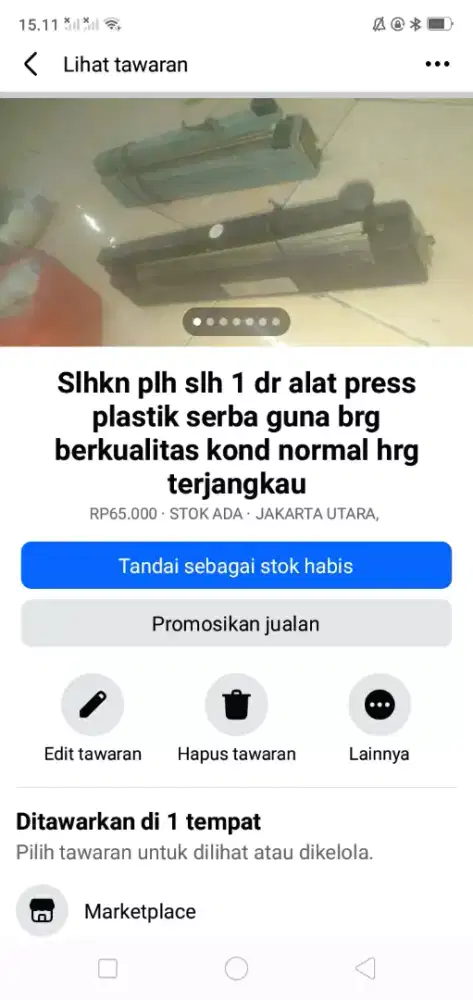 Slhkn plh slh 1 dr mesin press plastik serba guna kond normal murah sj