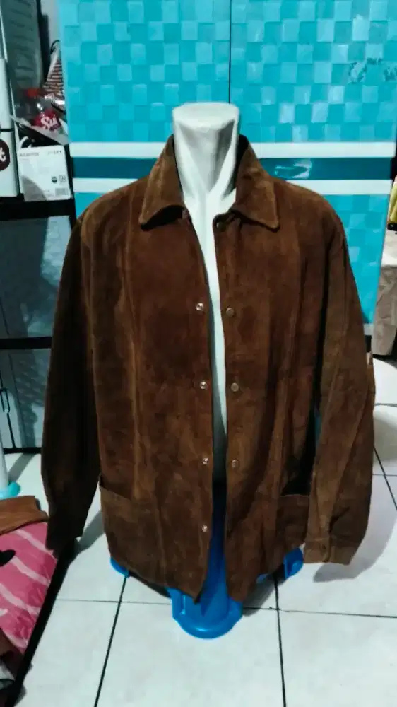 Jaket kulit Suede asli