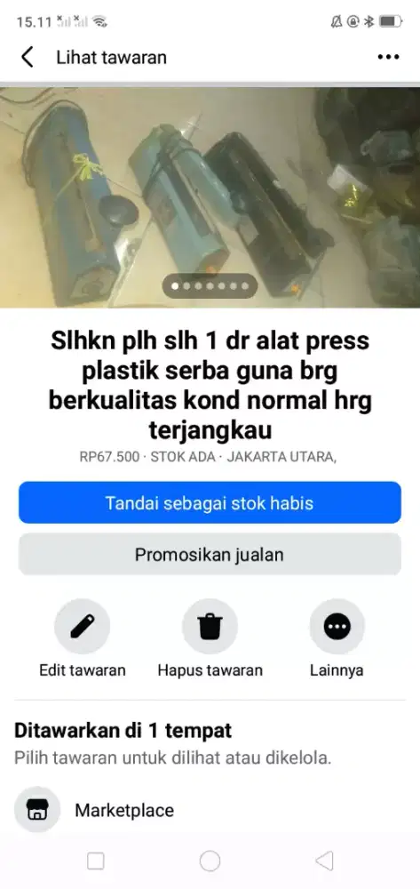 Slhkn plh slh 1 dr mesin press plastik serba guna kond normal murah2