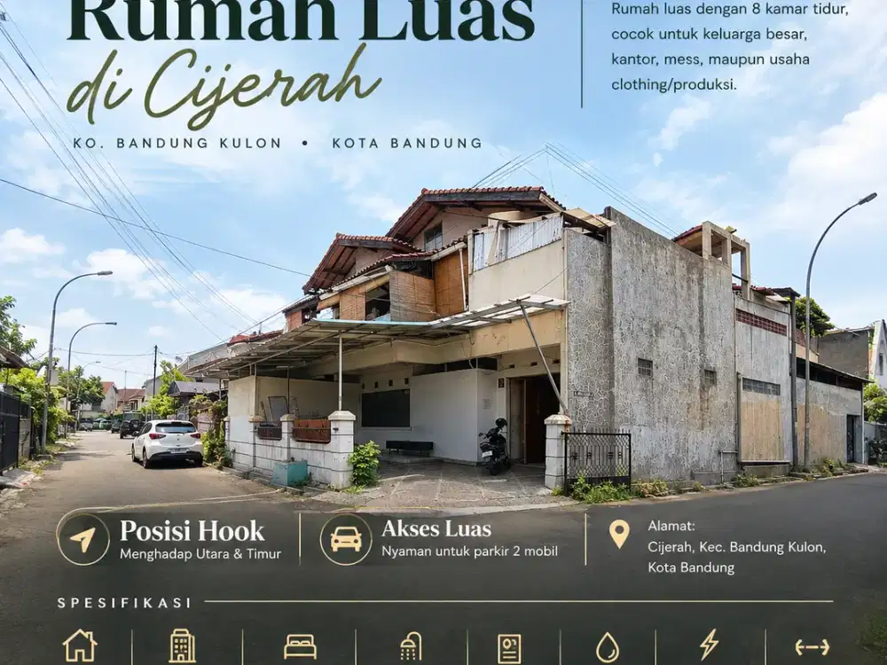 Rumah Besar dengan Lahan 233 m² – Posisi Hook