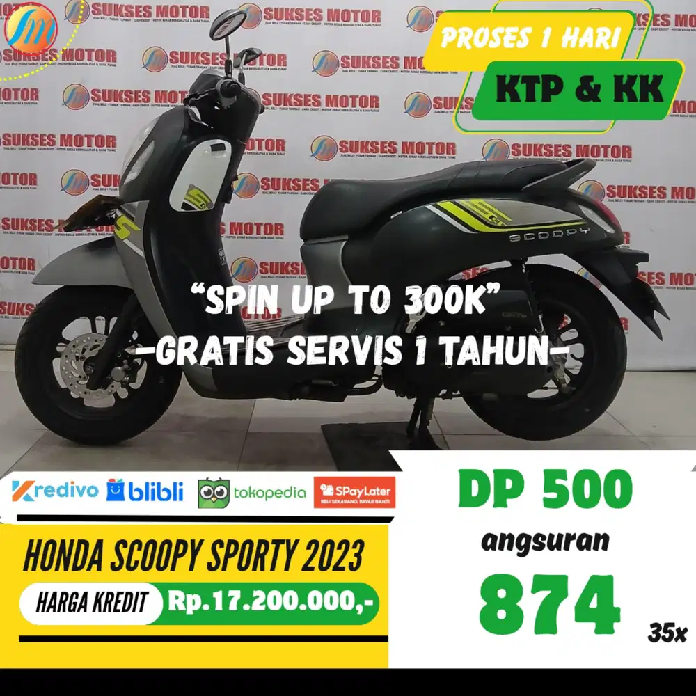 DP CUKUP 500RB HONDA SCOOPY SPORTY 2023 ANGSURAN SANGAT RINGAN KTP KK