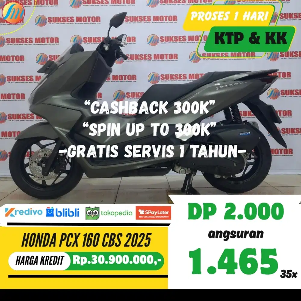 KREDIT MURAH HONDA PCX 160 CBS 2025 ANGSURAN SANGAT RINGAN BERGARANSI