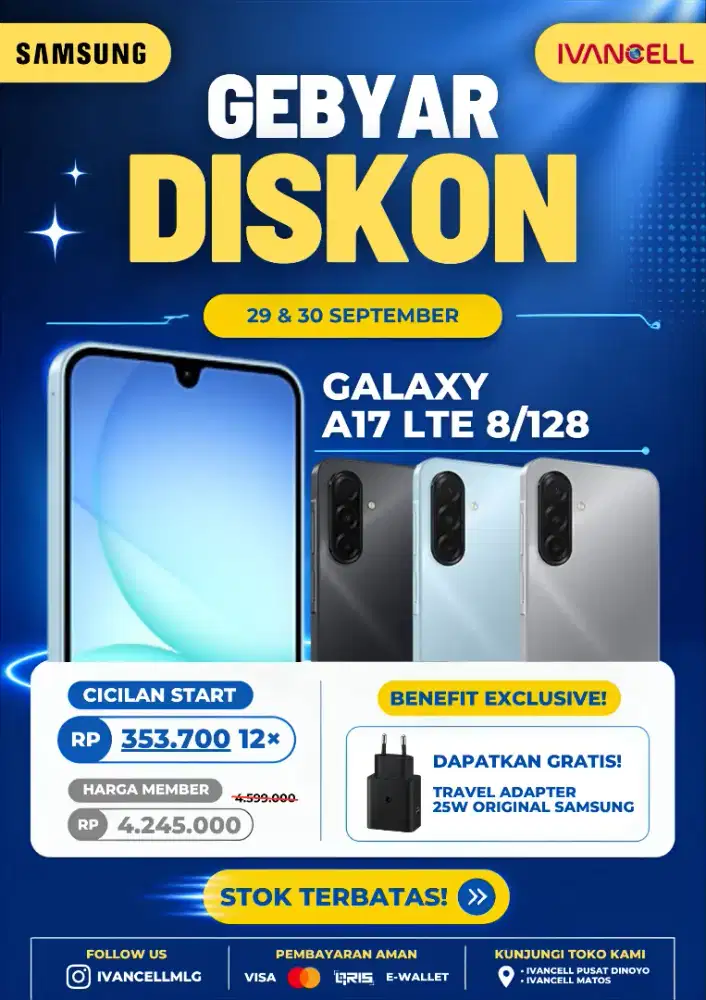 NYICIL SAMSUNG A17 CICIL 300K AN PROMO TERMURAH SEGEL & GARANSI RESMI