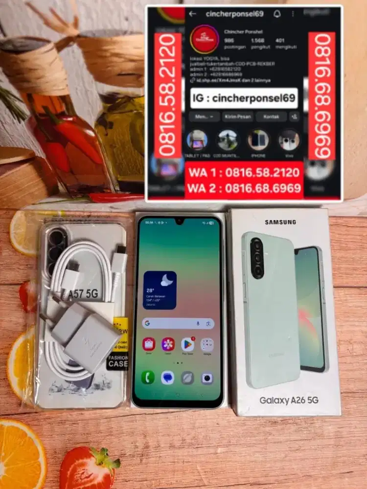Jual hp samsung A26 5g 8/256 istimewa siap pakai grs resmi fre ADAPTOR