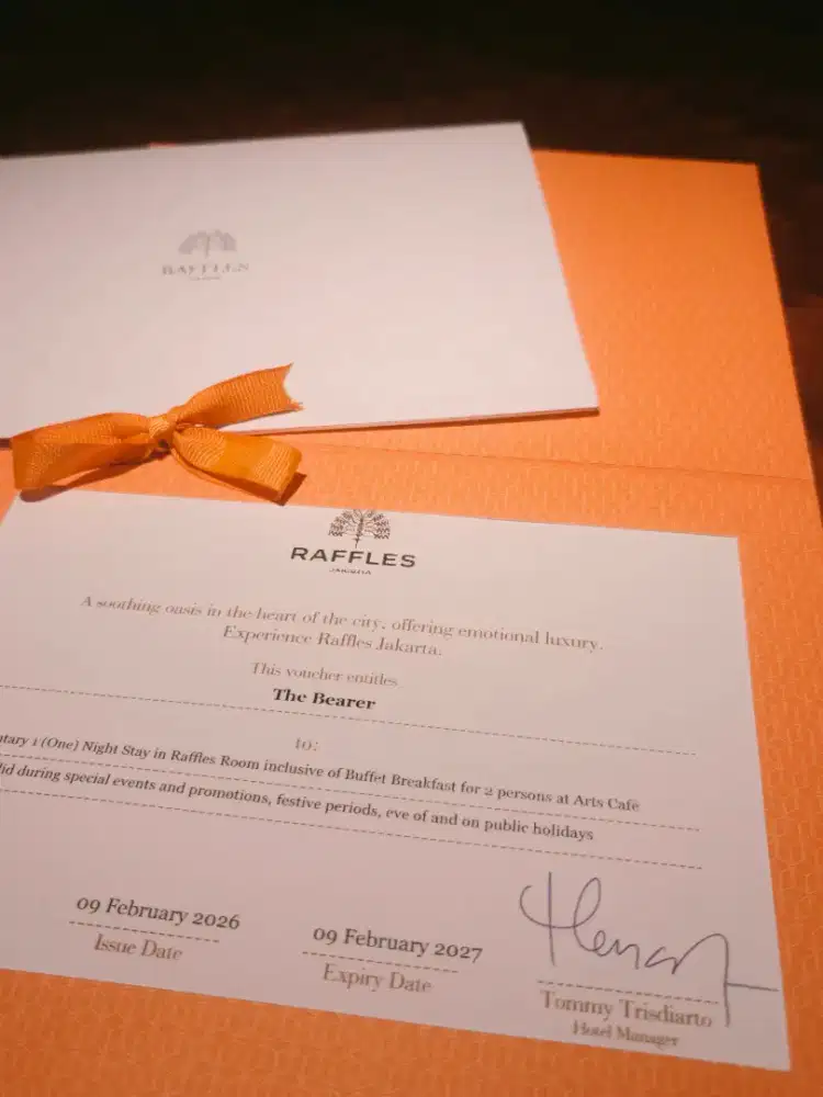 Gift Voucher Raffles Hotel Jakarta