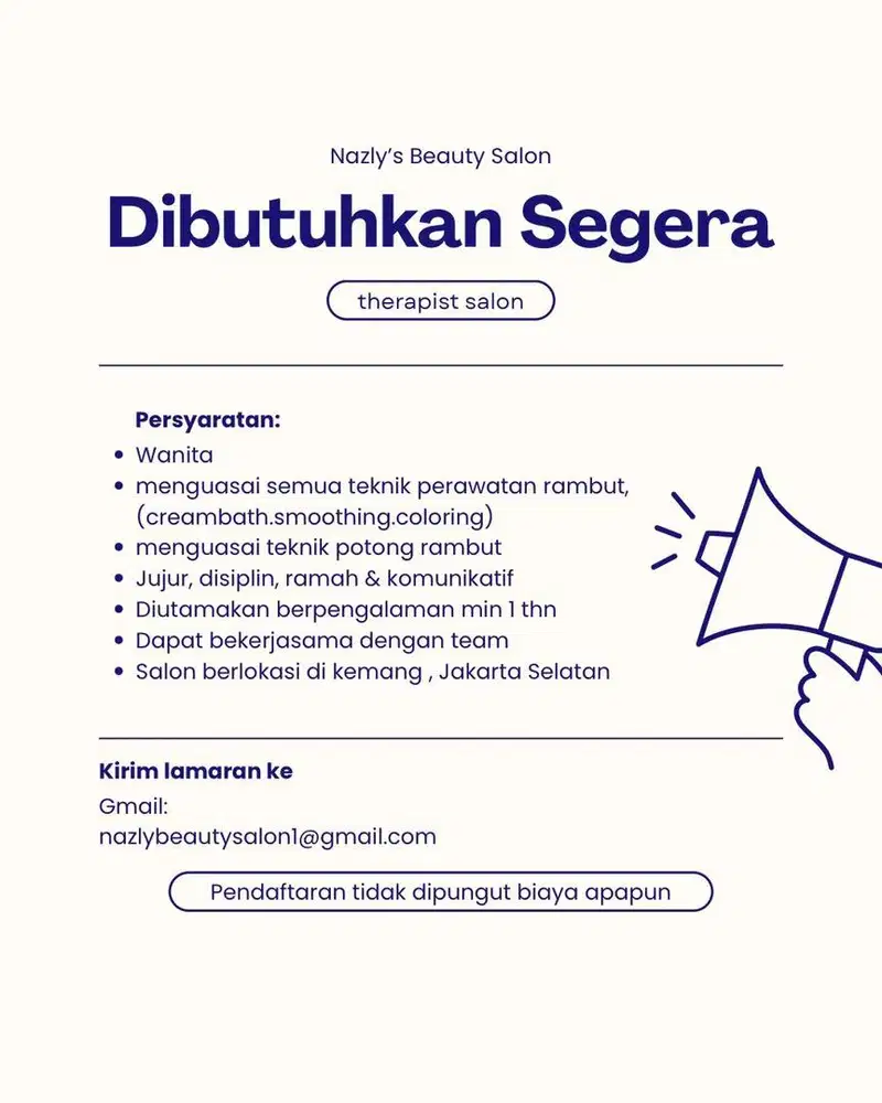 Lowongan therapist/stylist