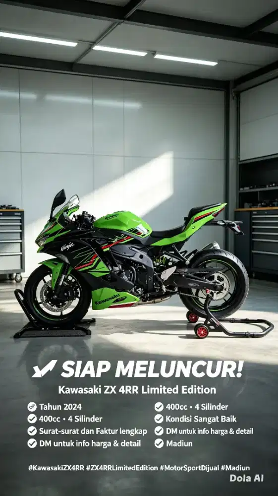 Kawasaki ZX 4RR Odo 100 Perak Like New