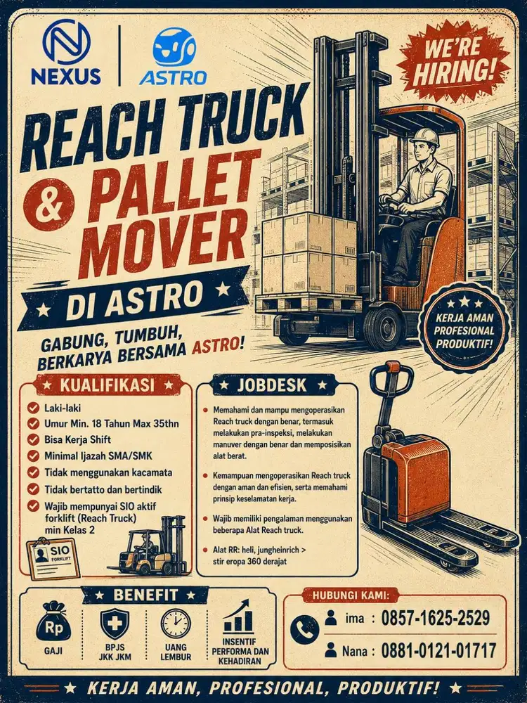 LOKER MITRA REACH TRUCK / PALLET MOVER ASTRO X NEXUS