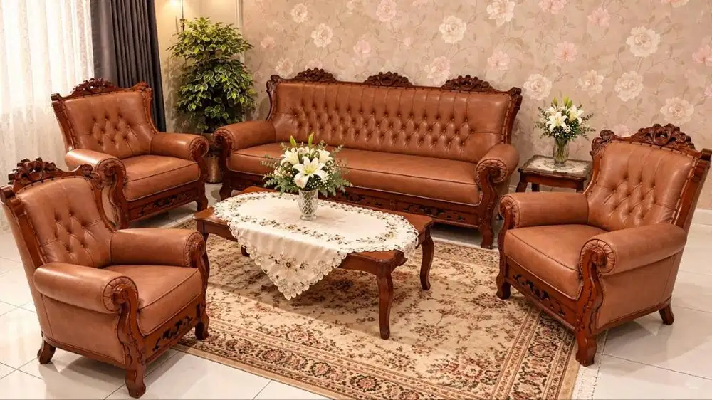 DIJUAL CEPAT SOFA JATI FULL SET