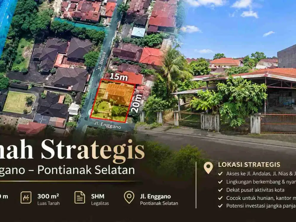 Tanah SHM 15x20m di Pontianak Selatan – Dekat Jl. Sultan Syahrir