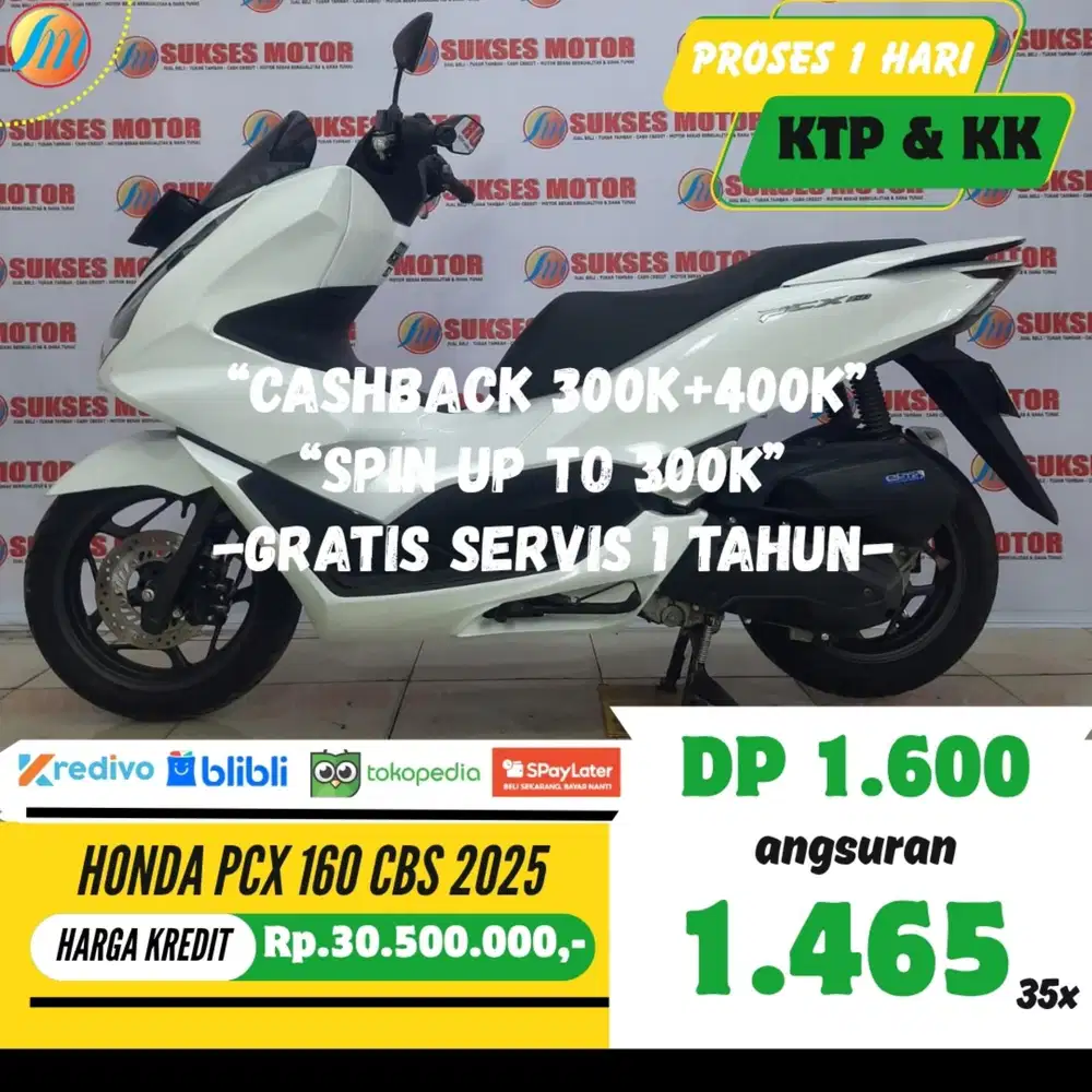 DP 1,6JUTA HONDA PCX 160 CBS 2025 ANGSURAN SANGAT RENDAH BERGARANSI