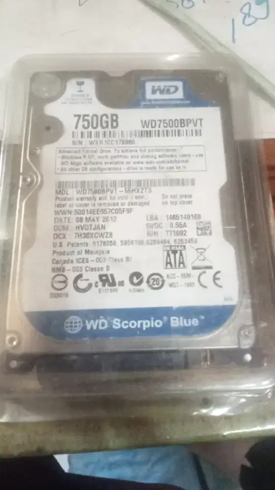 Hard disk 750 GB bekas WD