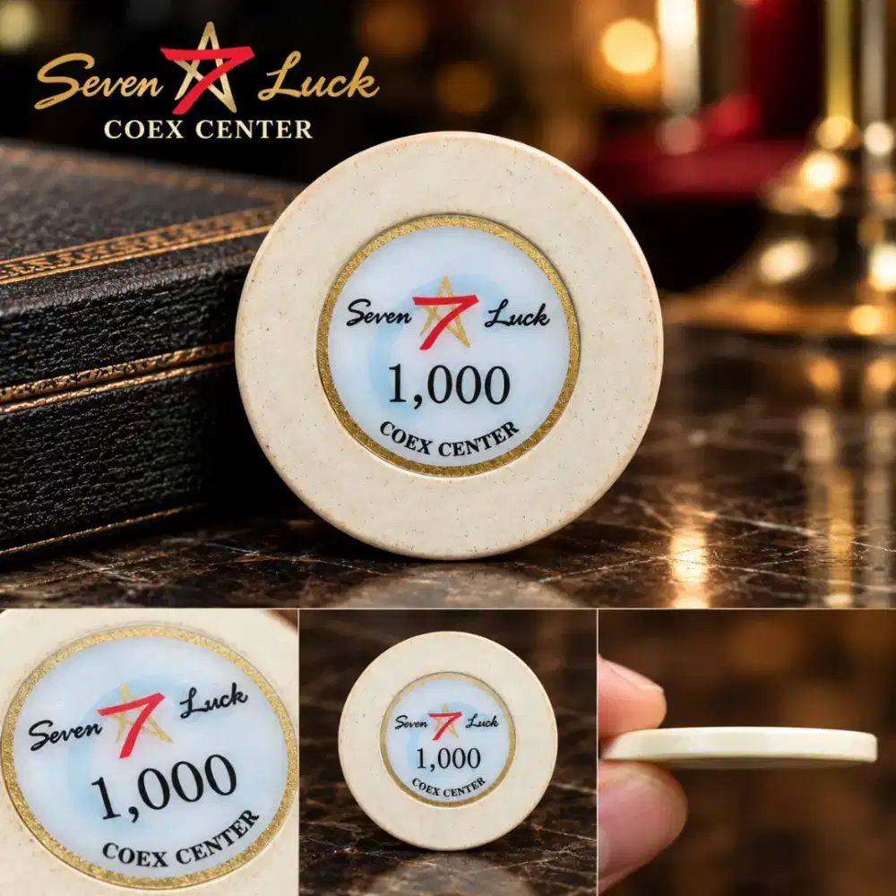 Rare Casino Chip Seven Luck COEX Center  Korea Selatan Koleksi Langka