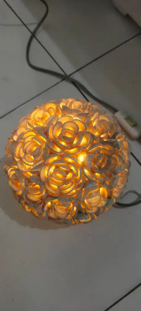 Lampu Hias Meja Kulit Kerang Alami Lampu Tidur Estetik