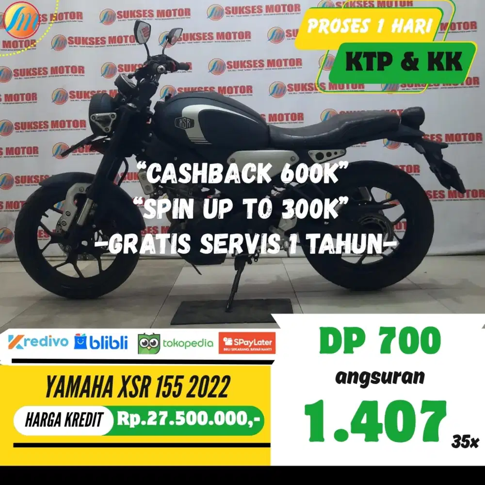 YAMAHA XSR 155 2022 KREDIT DP 700RB ANGSURAN TERJANGKAU BERGARANSI