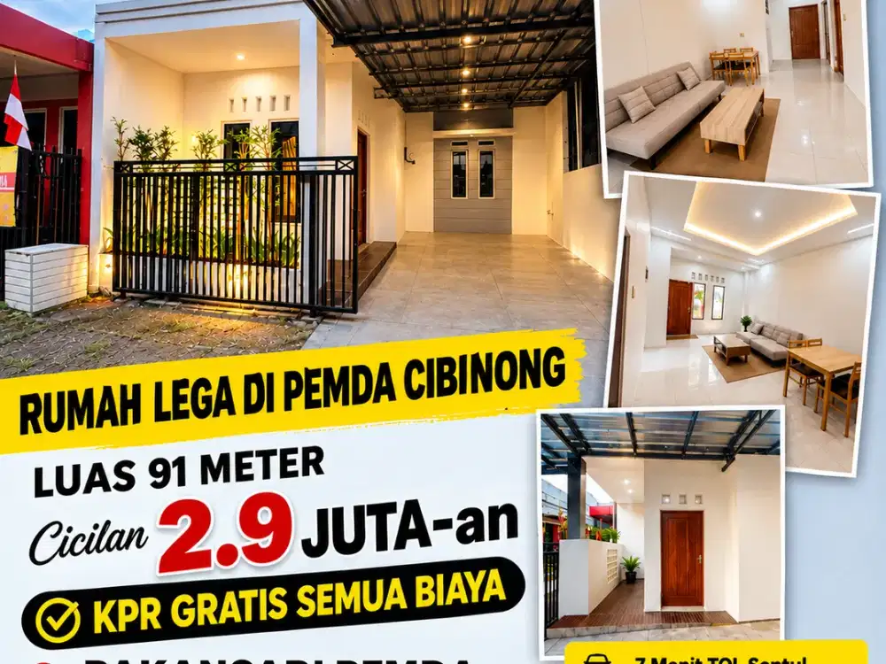 Rumah Rapih Siap Huni Harga Murah Cicilan 2.5 JUTAAN Aja Deket Stasiun & Pemda Cibinong