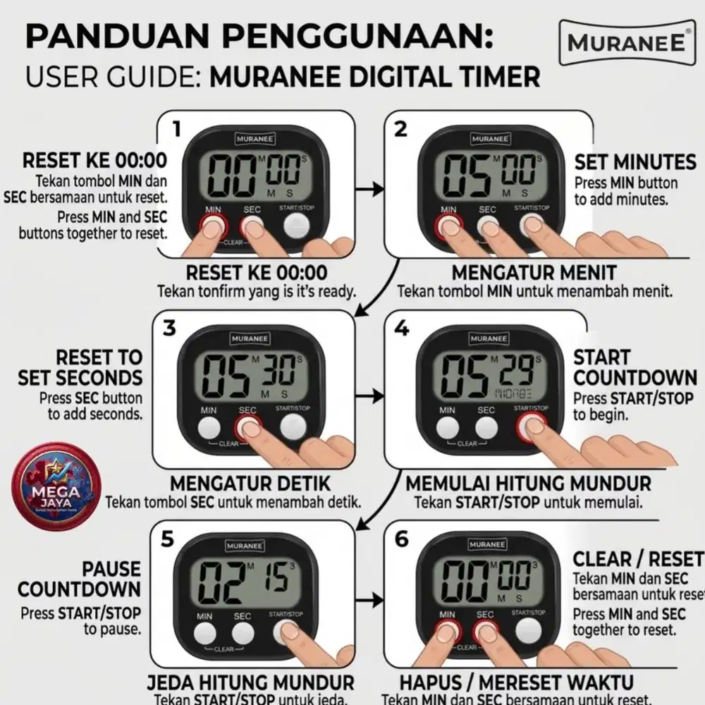 MURANEE Timer Kopi Digital - Coffee Brewing Manual Brew Alarm kencang