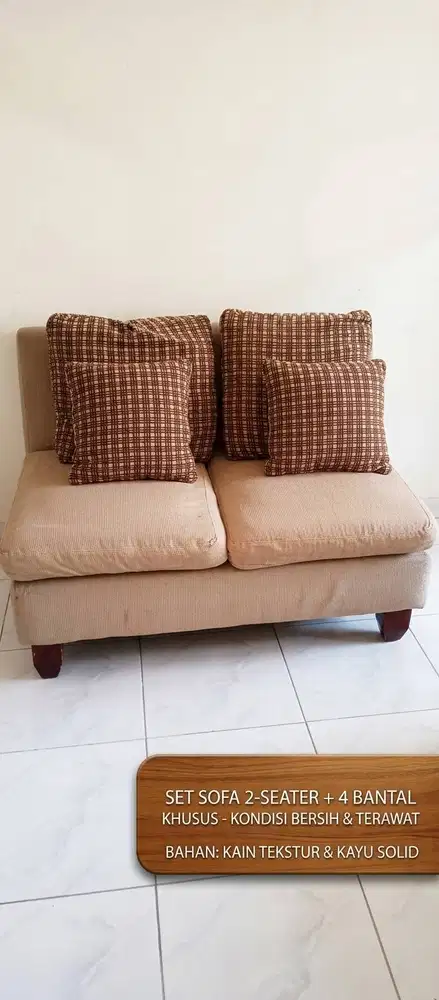 Set Sofa L-Sudut / Daybed 2-Piece (Sofa 2 Seater + Sofa Bed Sandaran K
