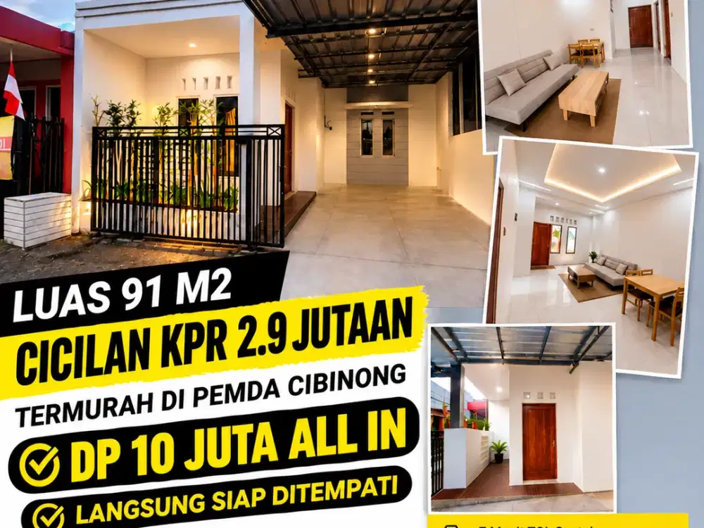 Rumah Rapih Lega Siap Huni Tanpa Renovasi Luas 91 Meter Cicilan 2 JUTA-an