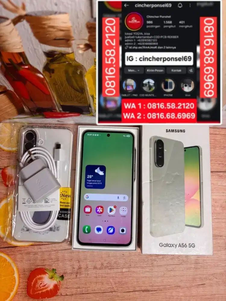 Jual hp LIKENEW SAMSUNG A56 5g ram 8gb istimewa grns RESMI fre adaptor