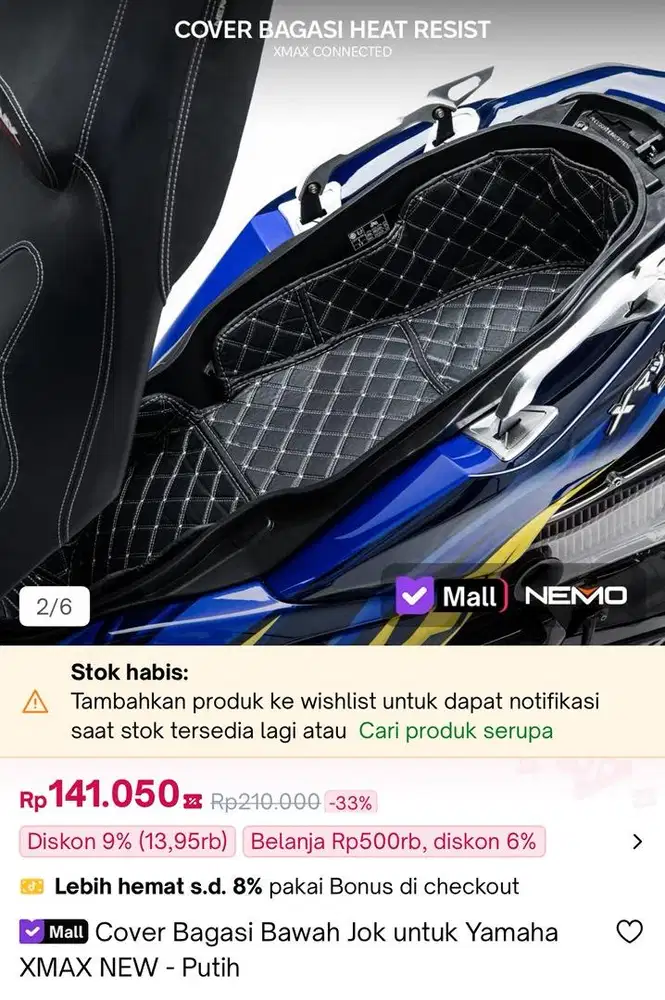 cover bagasi new x max masih baru belum unboxing