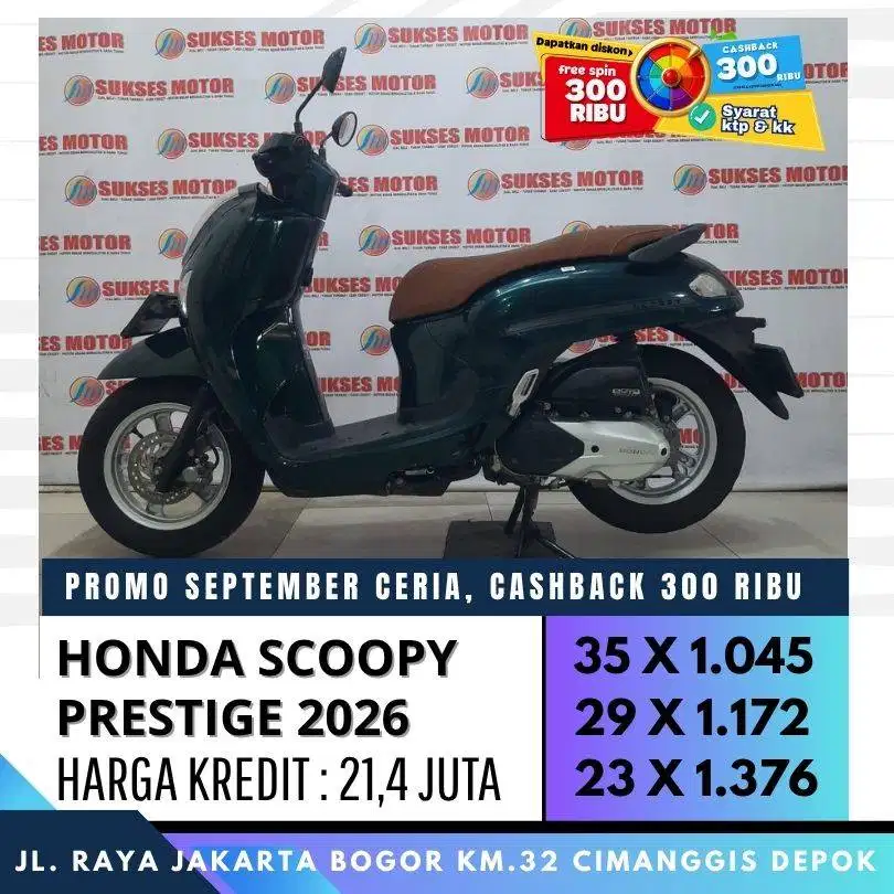 HONDA SCOOPY PRESTIGE 2026 MULUS PROMO KREDIT CASHBACK 300 RIBU