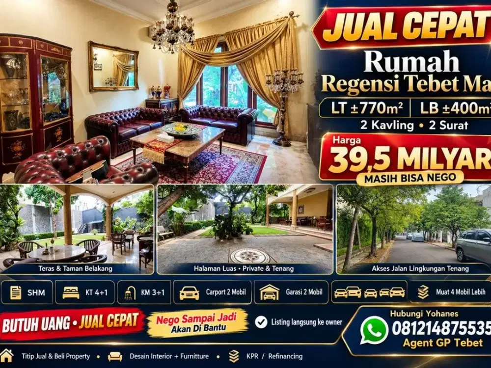 Rumah Regensi Tebet Mas 770mtr 2 surat