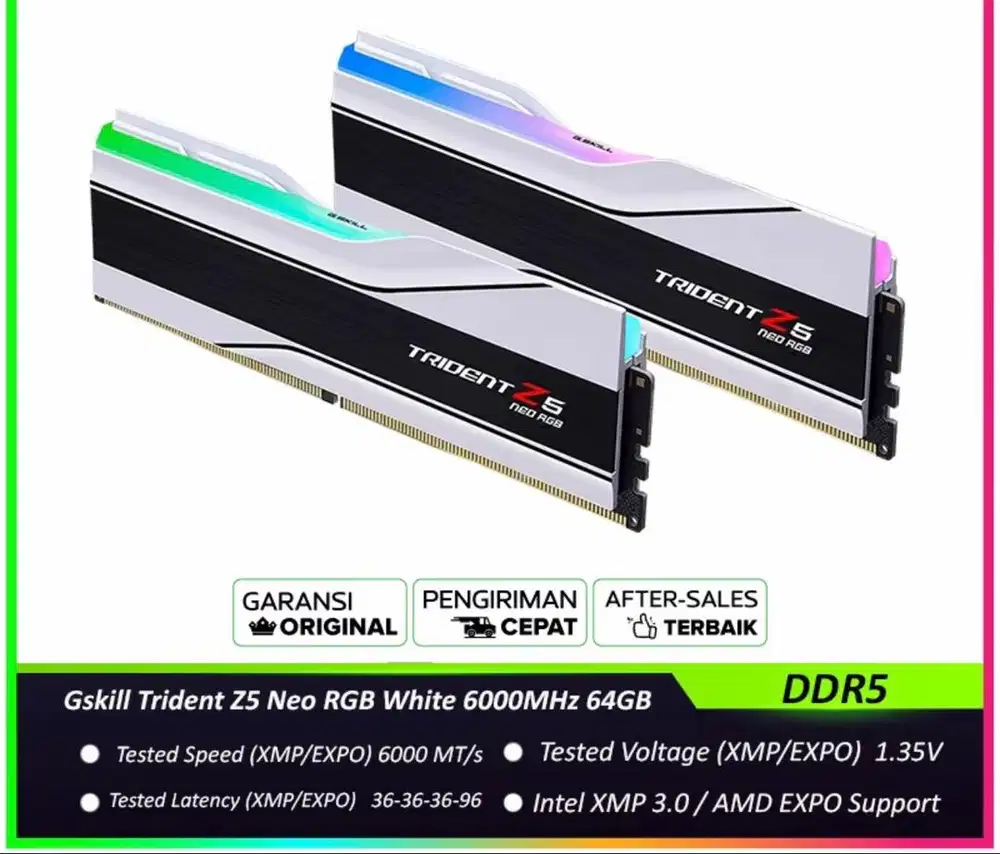 Gskill Trident Z5 Neo RGB White DDR5 6000MHz 64GB