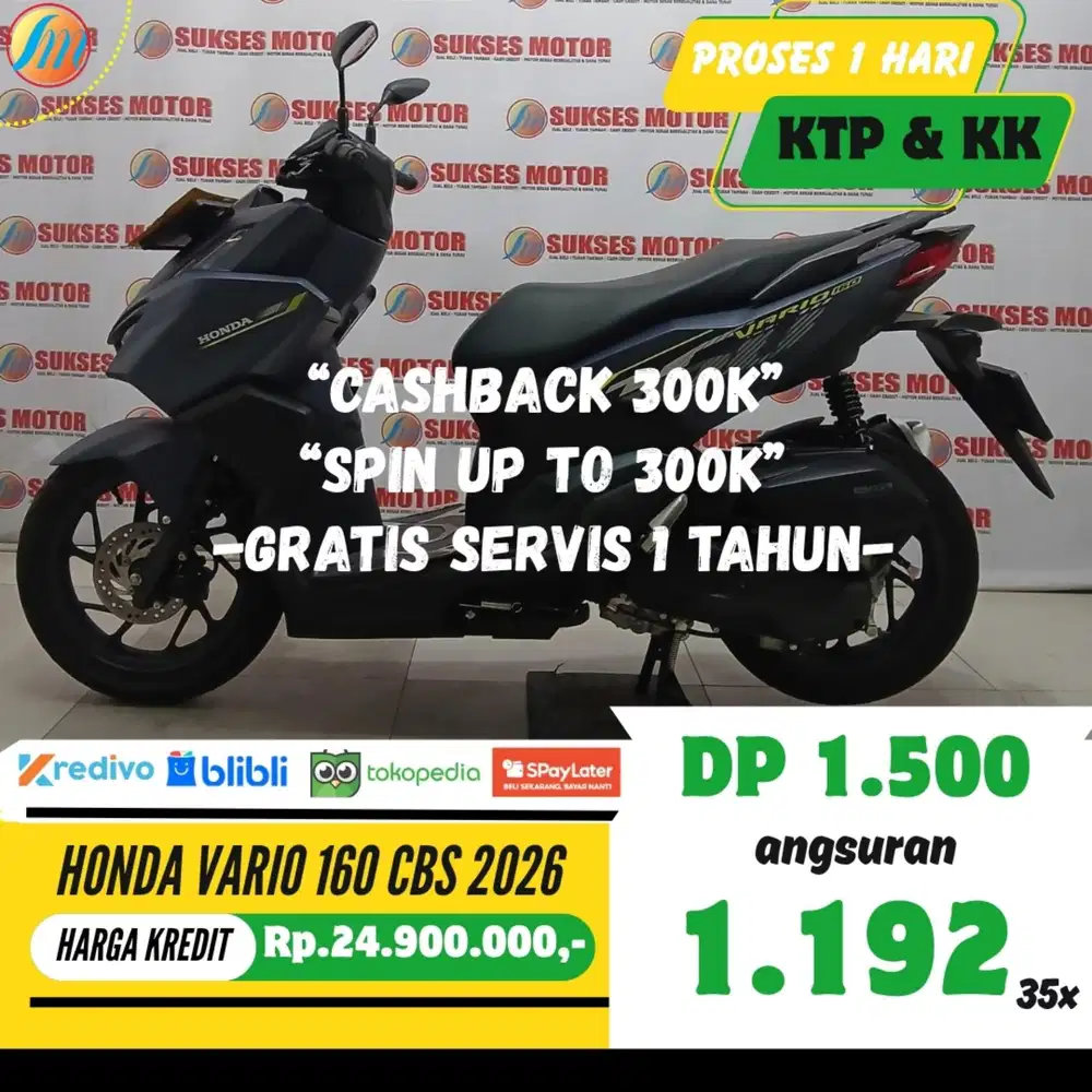 HONDA VARIO 160 CBS 2026 SEKEN KREDIT DP 1,5JUTA ANGSURAN TERJANGKAU