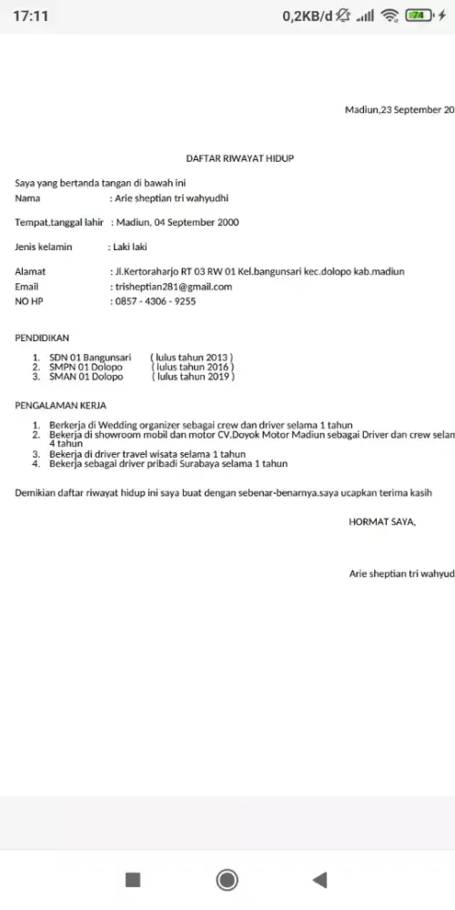 Cari lowongan kerja