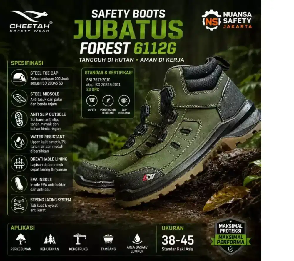 SEPATU SAFETY CHEETAH JUBATUS FOREST ADV 100% ORI
