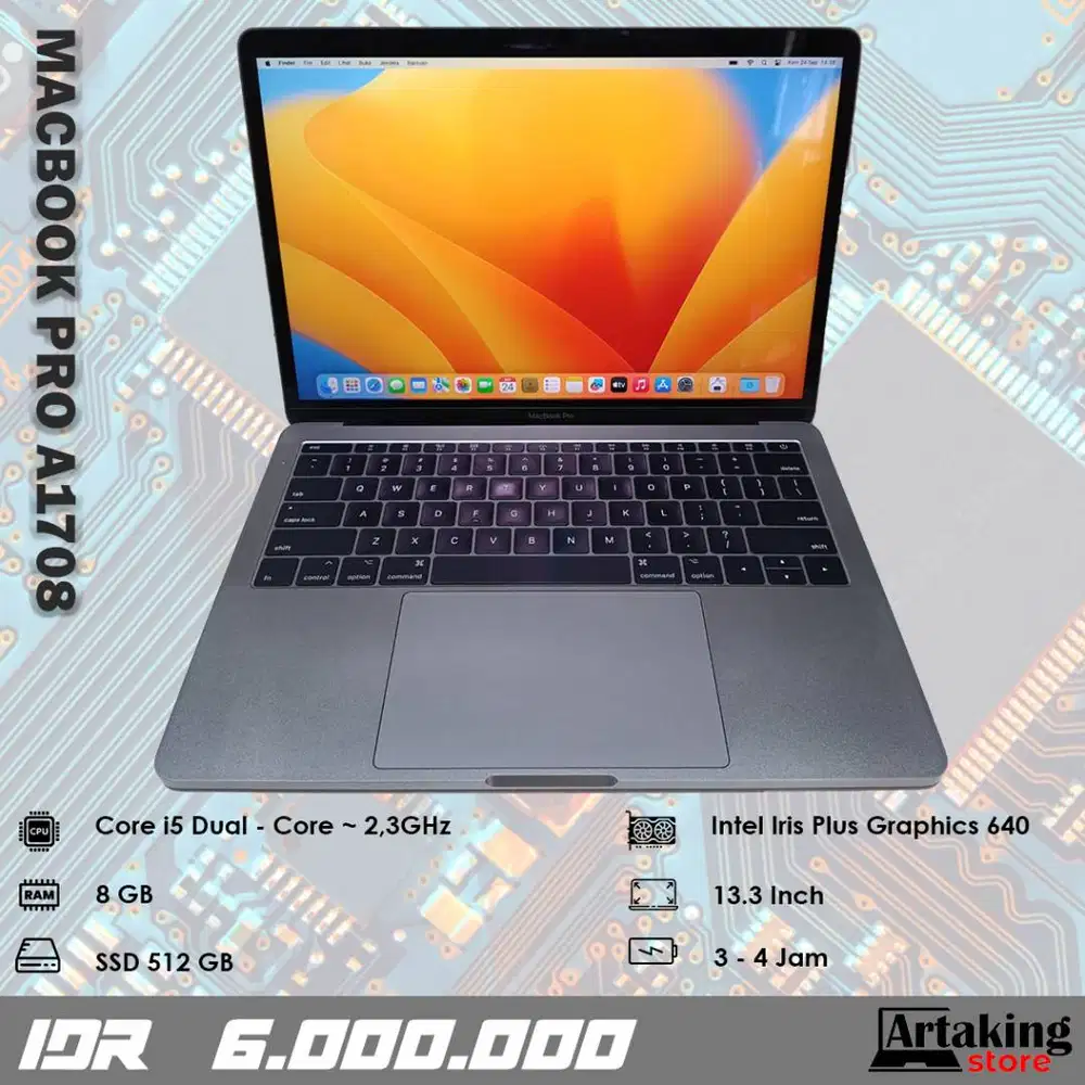 Macbook Pro A1708 (2017) - Core i5 - Ram 8 GB - SSD 512 GB