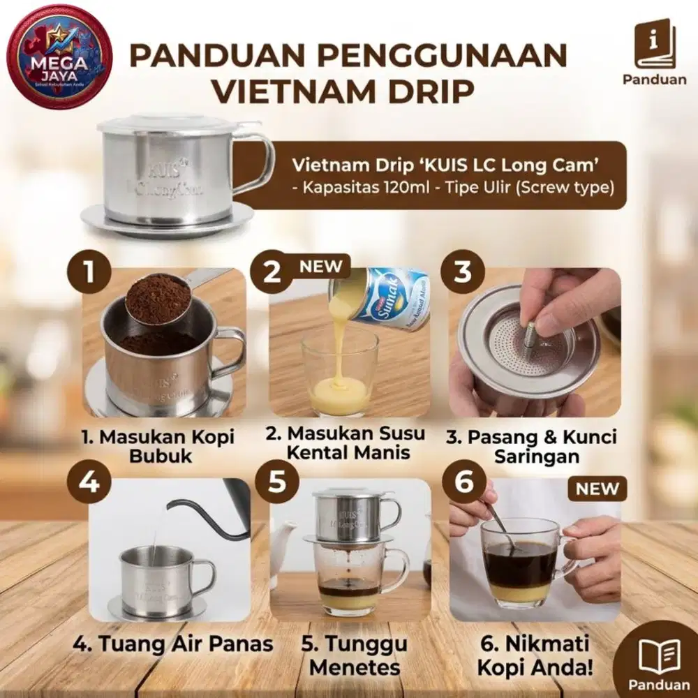 Vietnam Drip 8Q Kapasitas 120 ml Kopi Nikmat tipe Ulir Ekonomis