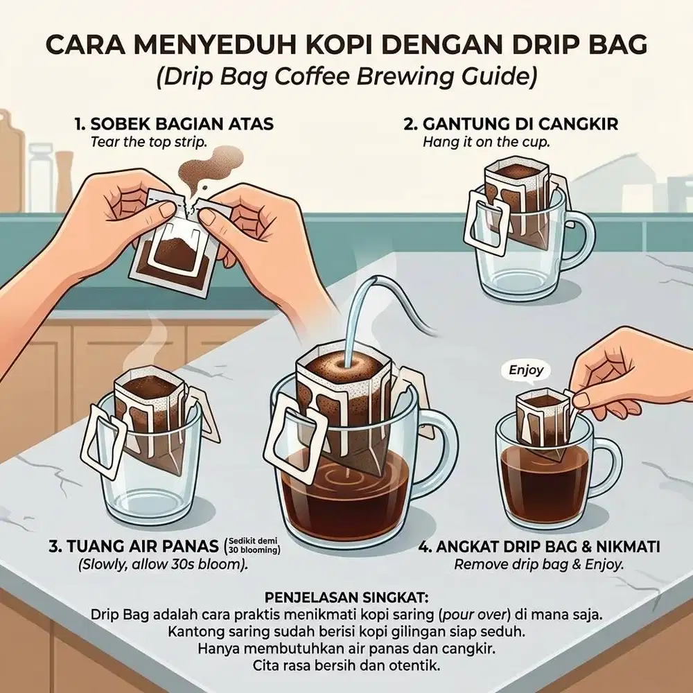 Muranee Drip Bag Kopi seduh manual Brew isi 50pc ZF-GE01