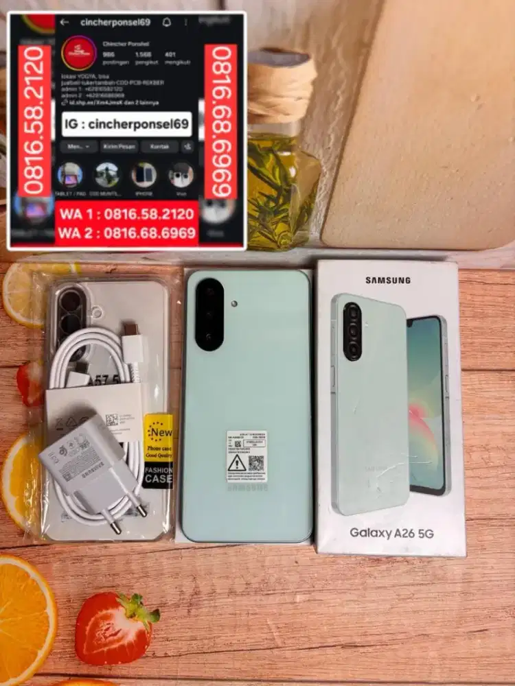 Jual hp likenew samsung A26 5g 8/256 istimewa grns RESMI free ADAPTOR