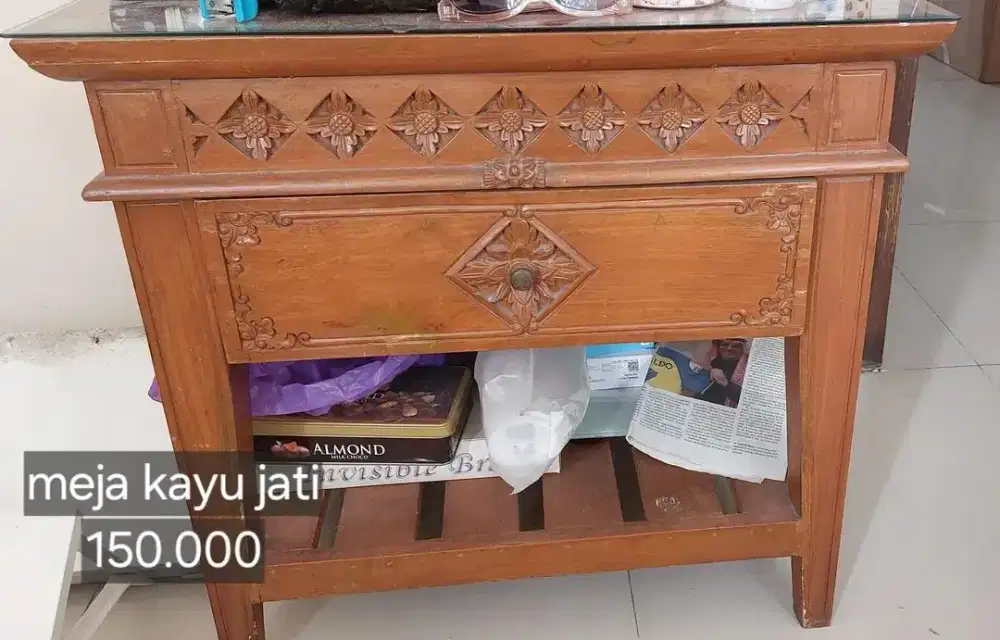 Meja kayu jati asli