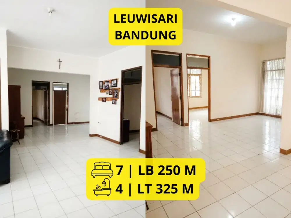 DIJUAL RUMAH KOMPLEKS LEUWISARI BANDUNG | LT 325 m² | LB 250 m² | 7 KT | 4 KM | SHM