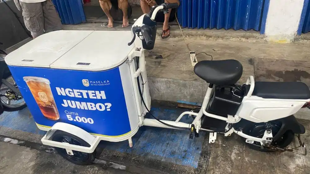 Gerobak Sepeda Listrik UOU (GODA) Second Siap Usaha / Es Teh Keliling