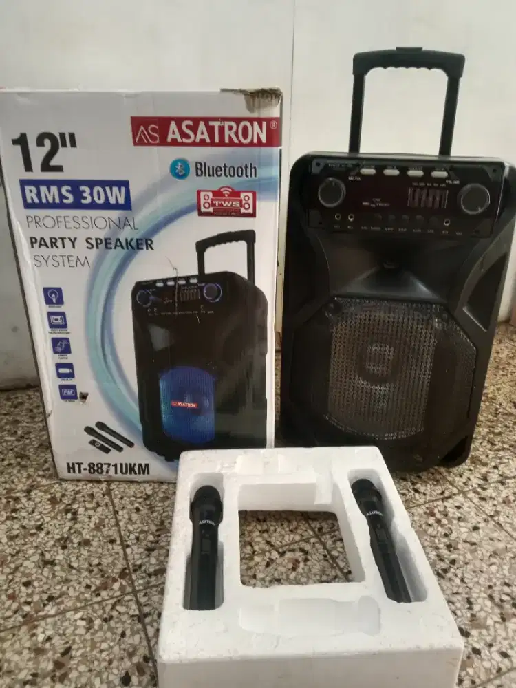 Speaker Bluetooth 12in Portable Wireless Salon Bekas Polytron Karaoke