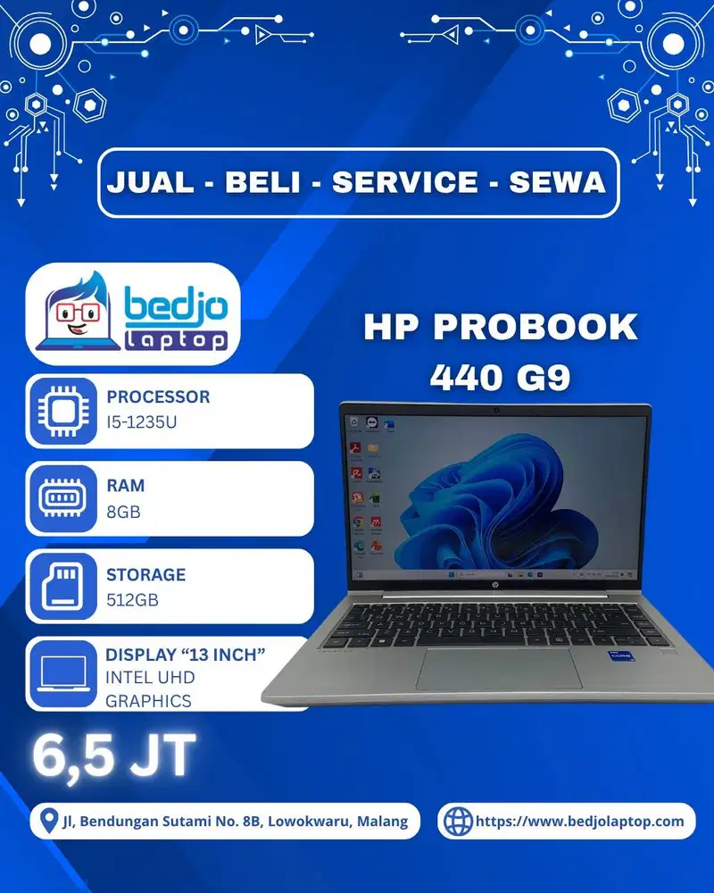 SSD 512GB, HP ProBook 440 G9, , laptop untuk kerja dan kuliah